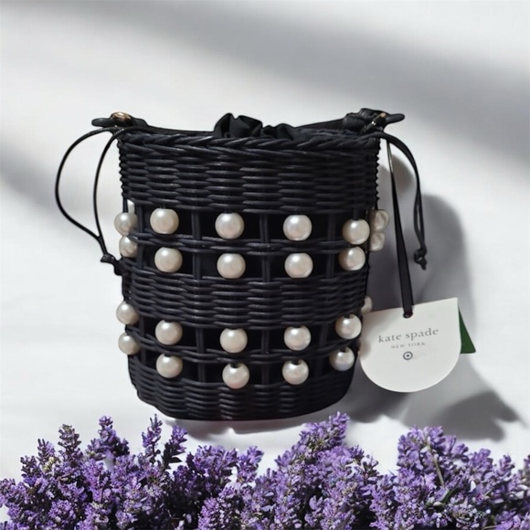 kate spade Handbags - Kate Spade Black Mini Bag with Pearl Accents